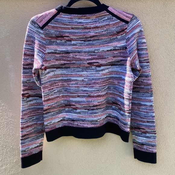 Rag & Bone 🔥 Lola Red & Black Jacquard Crewneck Sweater Sz S - Picture 3 of 8